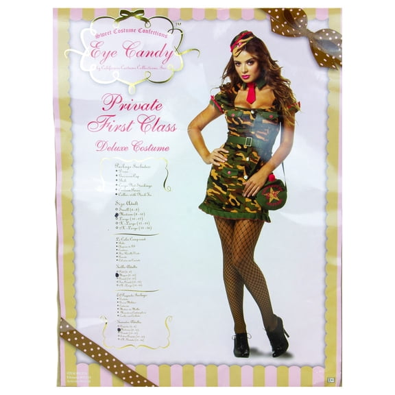 California Costumes Women's Green Private First Class Deluxe Costume - M