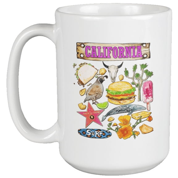California. Creative, Cool Travelers Coffee & Tea Gift Mug For Everyone Who Visited California, Californian, Travelers, Tourist, Explorer, Mug Lovers And Collectors (15oz)