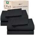 thumbnail image 1 of California Design Den, 100% Cotton, 2 Packs of 3-Piece Twin XL Sheet Set, Dark Grey (Black Tone), 1 of 8