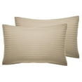 thumbnail image 1 of California Design Den 100% Cotton, 400 Thread Count, Stripe Pillow Cases, Standard / Queen, Beige, 1 of 11
