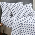 thumbnail image 1 of California Design Den 100% Cotton King Sheets Set - 400 Thread Count, Deep Pocket Cotton Sateen Sheets, Cooling Sheets King, Breathable 4 Pc Adult/Teen Bed Sheet Set - Paisley Print (White/Navy Blue), 1 of 9