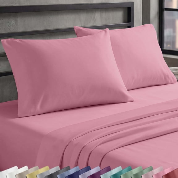 California Design Den - 100% Cotton King Size Pillow Cases Set of 2, Soft Sateen Weave, Fits King Pillows - Doll Pink