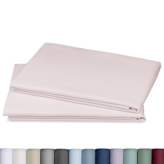 California Design Den 100% Cotton Standard Pillowcases Set of 2 - 800 Thread Count, Soft Sateen, Fits Standard & Queen Pillows - Soft Rose