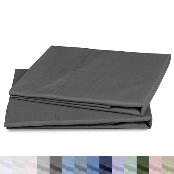 California Design Den 100% Organic Cotton Pillow Cases Set of 2, Pillow Cases Queen, Soft Percale Weave Cotton Pillowcases, Grey