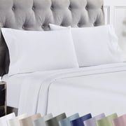 California Design Den 1000 Thread Count Standard Pillow Cases, 100% Cotton Sateen Weave, Soft Refined Set of 2 Standard Pillow Cases Fit Standard or Queen Size Pillows, Bright White