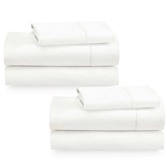 California Design Den 2-Pack Cotton Twin Sheet Sets - 400 Thread Count 100% Cotton Sateen - Extra Soft, Breathable & 2 Sets of Deep Pocket Bed Sheets - Ivory (Pale Tone)