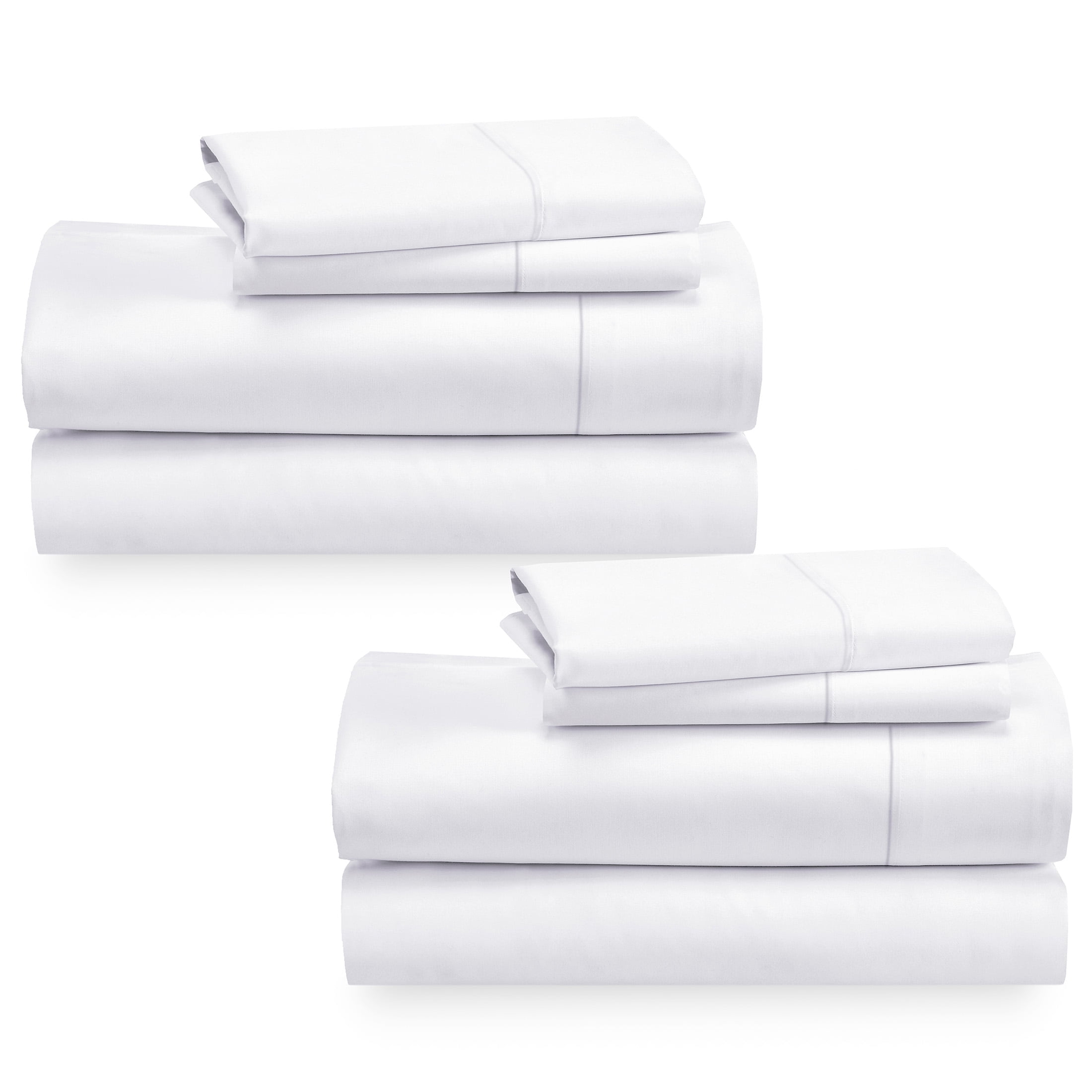 Bright White Queen 2-Pack Cotton Sateen Bedsheet Set