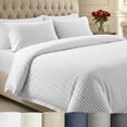 thumbnail image 1 of California Design Den 3-Piece King Size Duvet Cover Set, 400 Thread Count 100% Cotton King Size Set, Soft Sateen Weave, Modern Pinstripe - Light Gray, 1 of 9