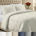 thumbnail image 1 of California Design Den 3-Piece King Size Duvet Cover Set - 400 Thread Count Paisley Duvet Cover, 100% Cotton Sateen - Paisley Beige, 1 of 8