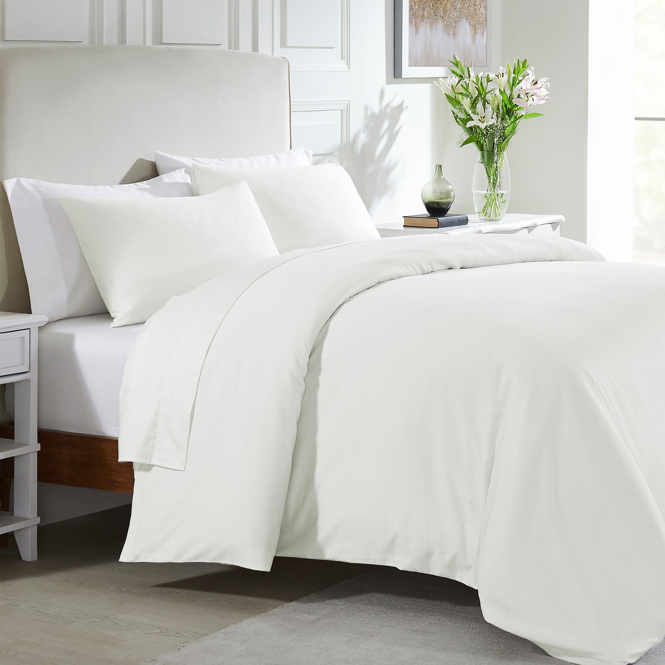 Ivory Queen 400 Thread Count Cotton Sateen Duvet Cover Set