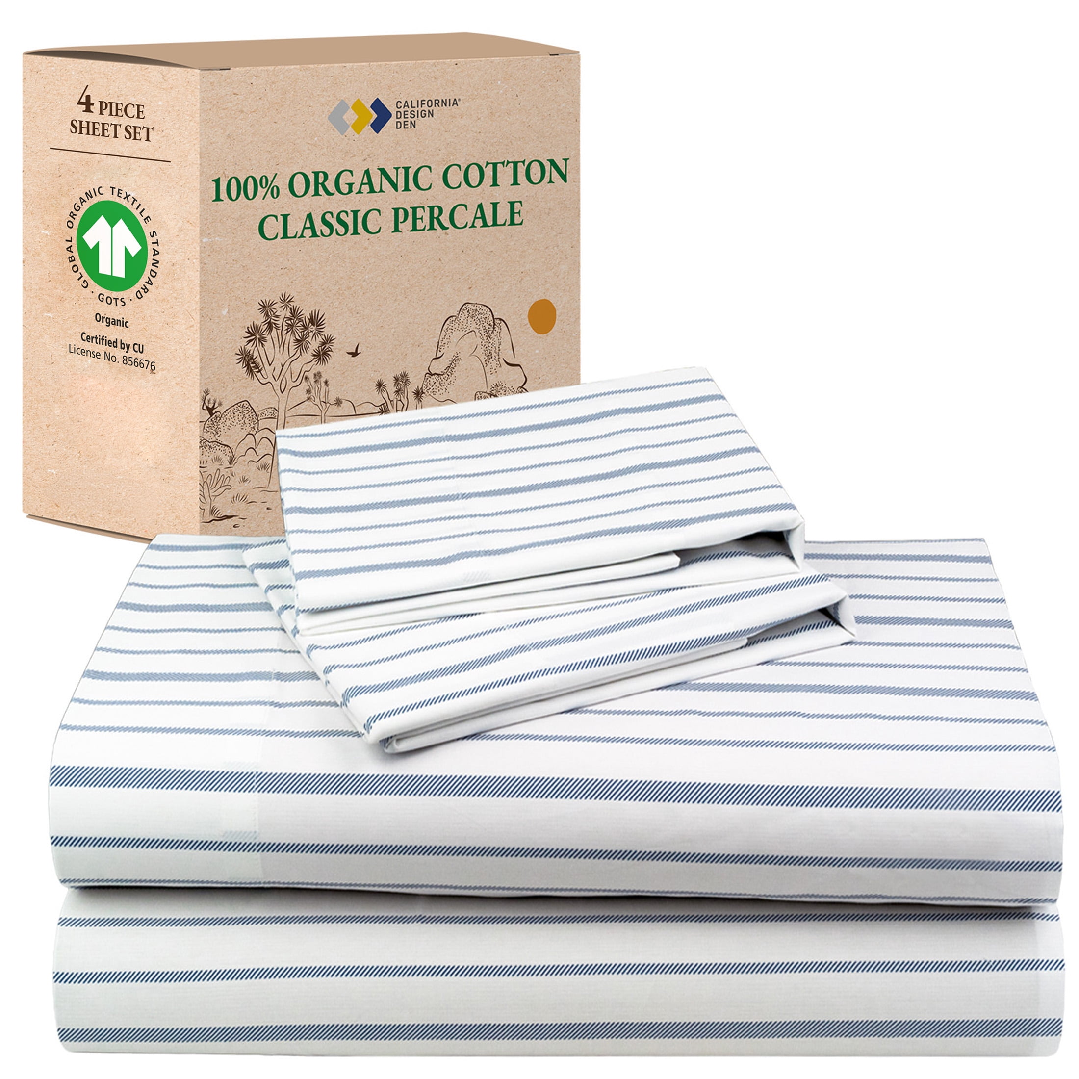 California Design Den 4-Piece Printed Full Size Sheets Set - 100% ...
