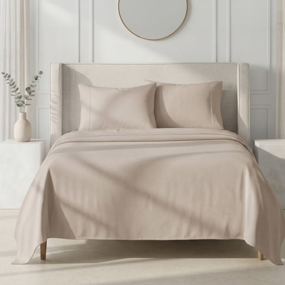 California Design Den 4 Piece Queen Sheets Set - 1000 Thread Count 100% Cotton Sateen - Soft & Thick with Deep Pockets - Beige (Sand Tone)