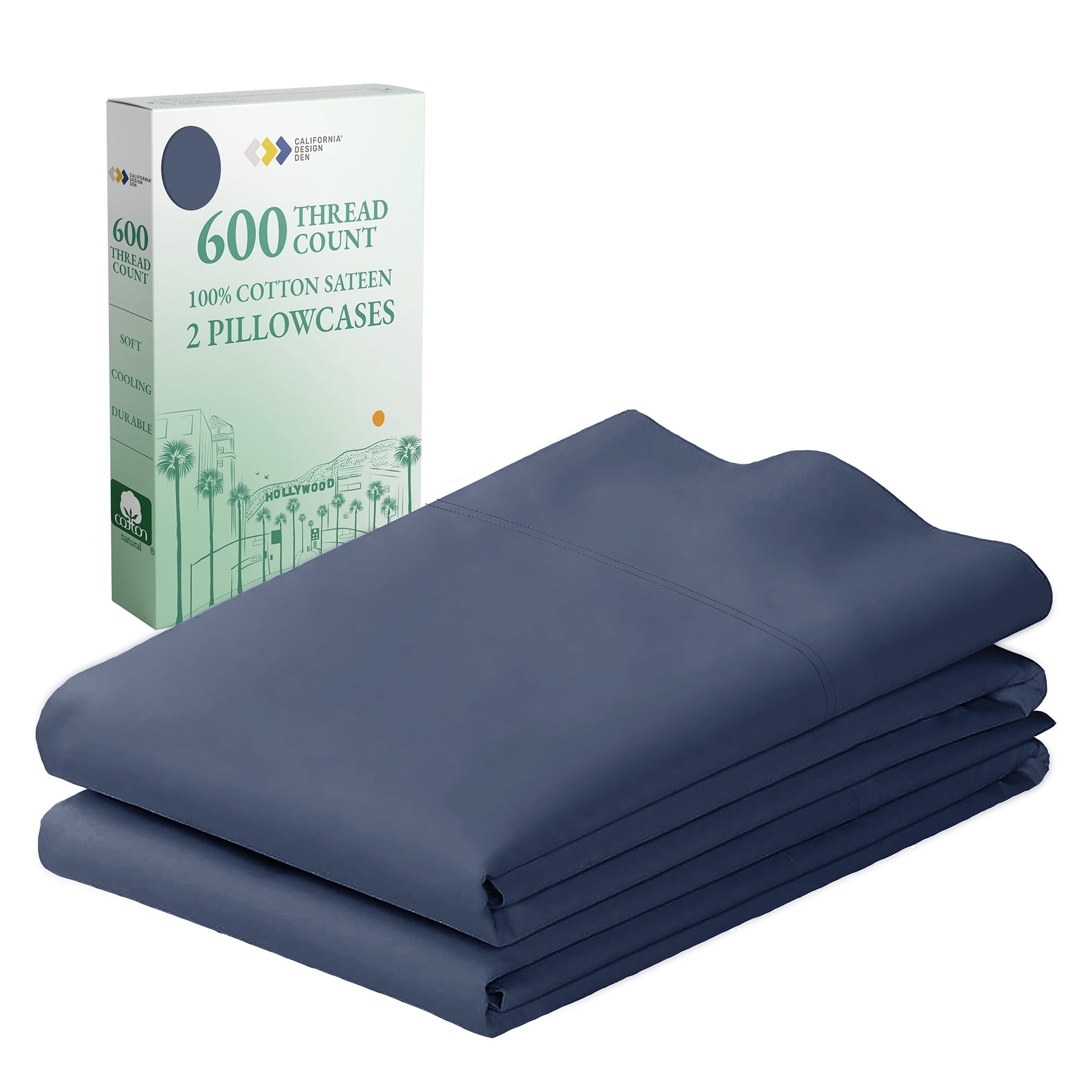 California Design Den 600 Thread Count King Size Pillow Cases, Set of 2 ...