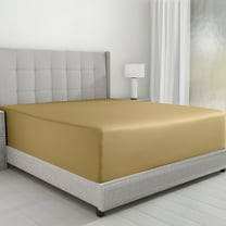 California Design Den 600-Thread-Count Sheet Cotton - Elastic Deep Pocket Fitted Sheet Only, Soft Silky Sateen Weave Bottom Sheet(Twin, Gold)
