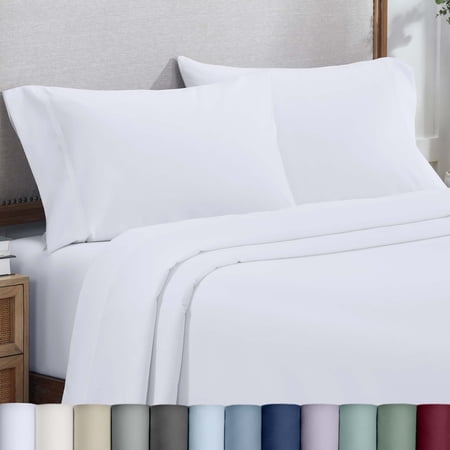 California Design Den Standard Bed Pillow Cases Set of 2 - Soft & Smooth 800 Thread Count 100% Cotton Sateen, Fits Standard and Queen Pillows - White