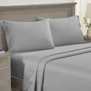 California Design Den Bed Sheets Queen - Luxury 600 Thread Count 100% Cotton Sateen - Deep Pocket - Soft, Cooling 4 Piece Bed Sheet Set, Light Gray
