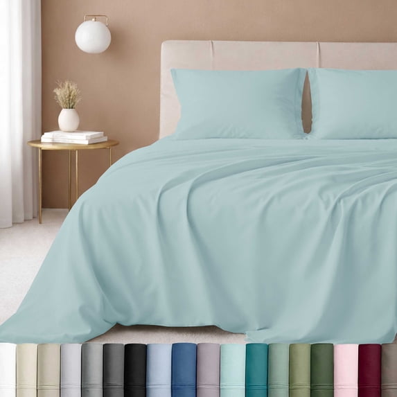 California Design Den Bed Sheets Twin Size Set - 600 Thread Count 100% Cotton Sateen, Adult/Teen 3 Piece Bed Set - Seafoam