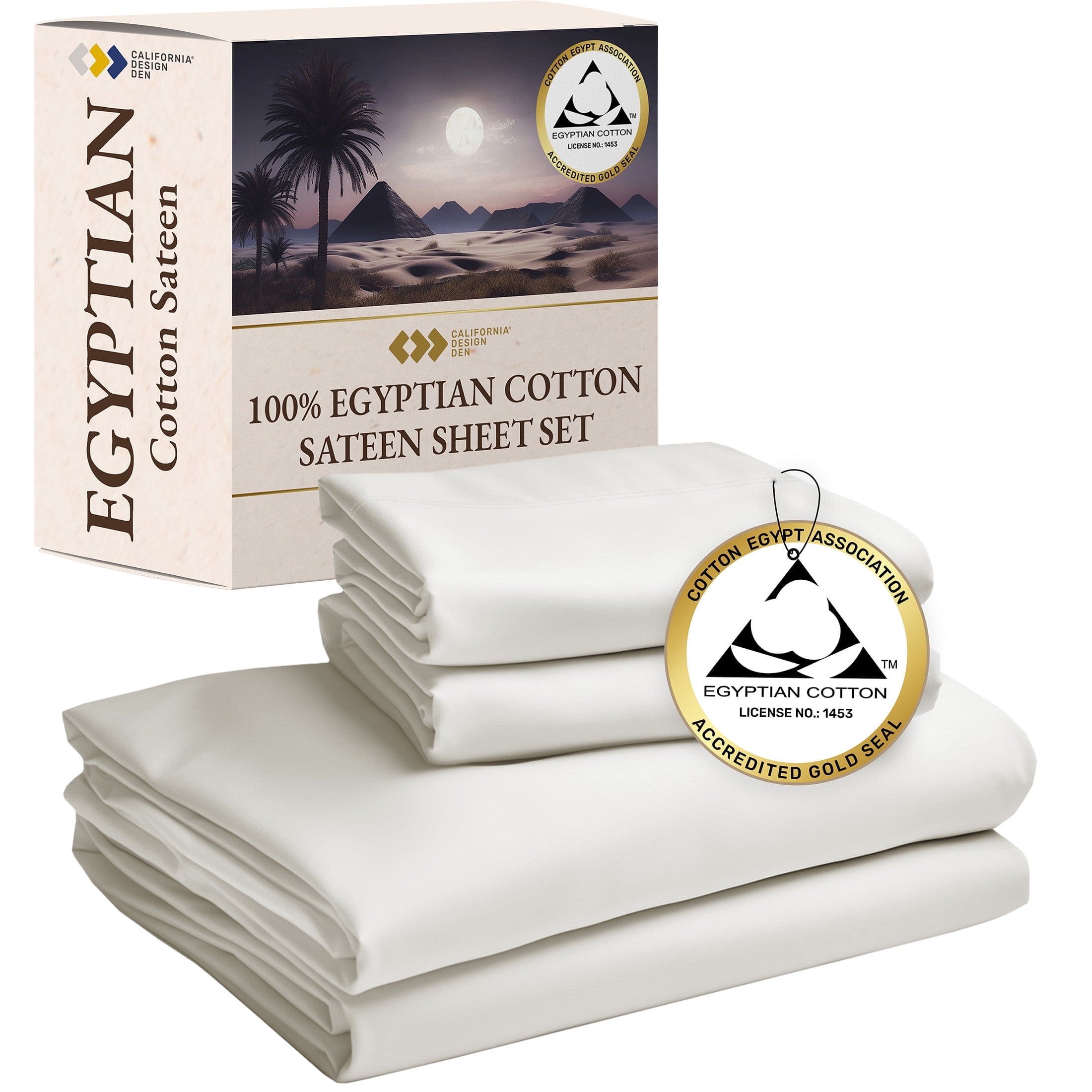 Ivory Full Size Egyptian Cotton Deep Pocket Sheet Set