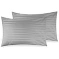 thumbnail image 1 of California Design Den Damask Striped 500 Thread Count King Pillow Cases Set of 2, Soft 100% Cotton Sateen, Cooling 2 King Pillowcases - Light Grey, 1 of 8