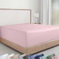 thumbnail image 1 of California Design Den Deep Fitted King Sheets, 1 Pc - Soft 100% Cotton Sateen, Durable All-Around Elastic - Pink Fitted Sheet, 1 of 8