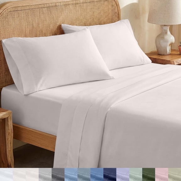 California Design Den Extra Long Twin Sheets Set - 100% Organic Cotton Percale, Deep Pockets, Breathable & Durable Bedding - Stone (True Beige)