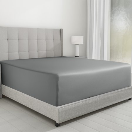 California Design Den Full Size Fitted Sheet Only - 600 Thread Count 100% Cotton Sateen, Deep Pocket Bottom Fitted Sheet -Mist Grey