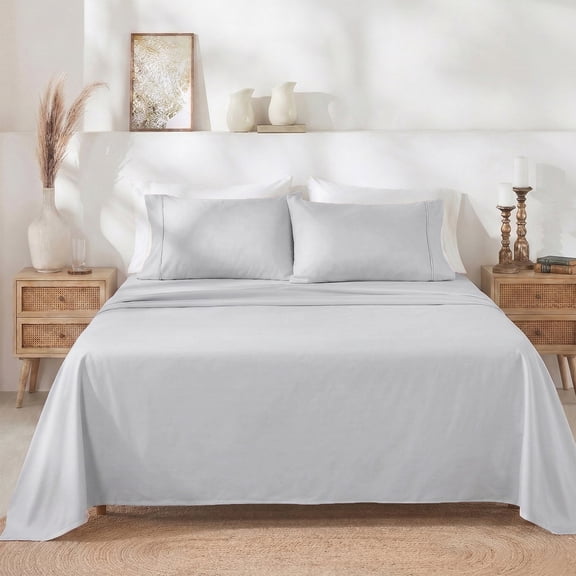 California Design Den 400 Thread Count 100% Cotton Full Sheet Set - Silver