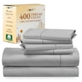 thumbnail image 1 of California Design Den Full Size Sheets Set - 400 Thread Count 100% Cotton Sateen - Deep Pocket - Cooling - Breathable Adult/Teen 6 Piece Set, Light Grey, 1 of 9