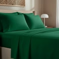 thumbnail image 1 of California Design Den King Bed Sheets Set - Soft 100% Cotton Sateen, 4 Pc Deep Pocket Bedsheets Set - Emerald Green Sheets, 1 of 8