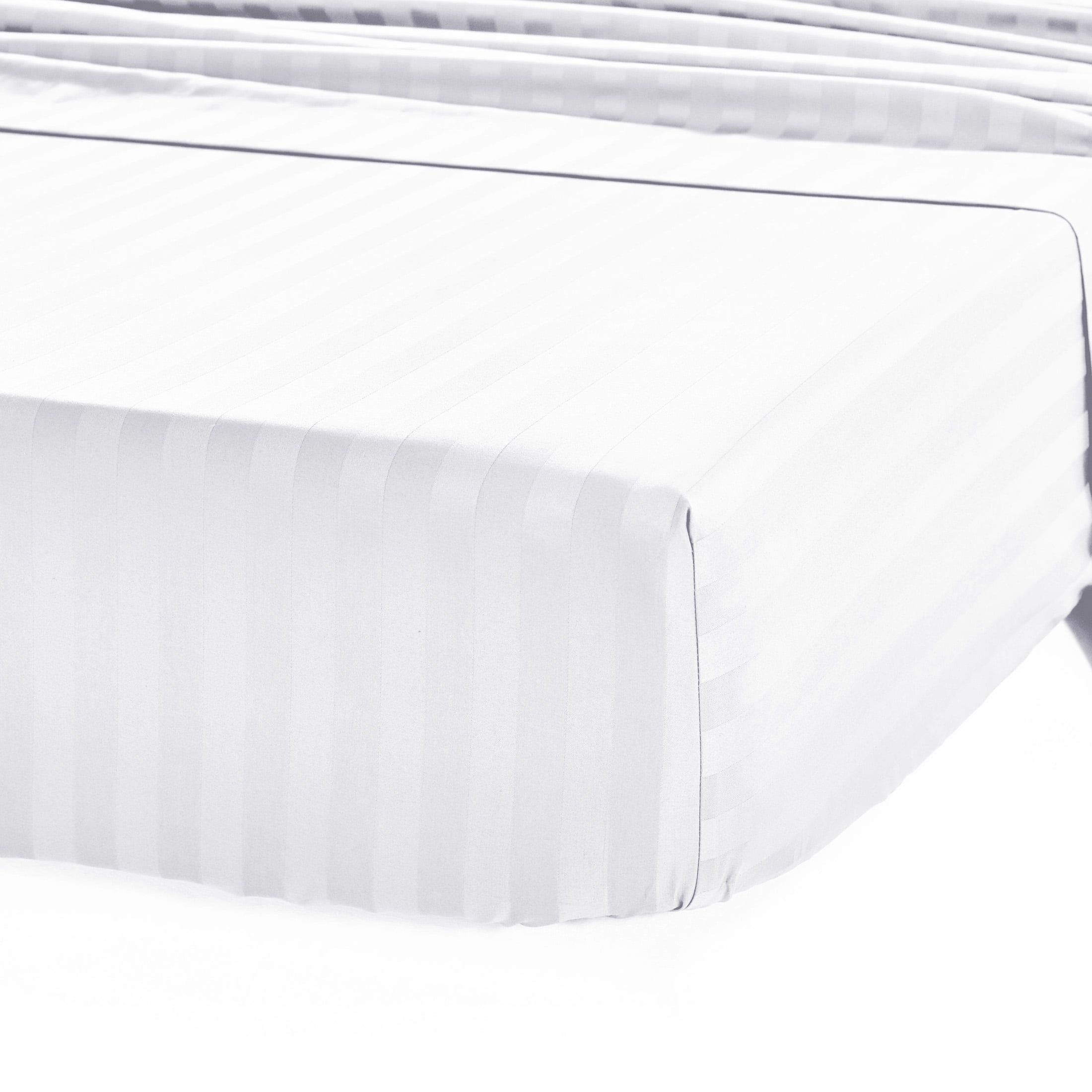 California Design Den King Fitted Sheet Only - Luxury Striped 500 ...