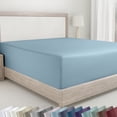 thumbnail image 1 of California Design Den King Fitted Sheet Only, Soft 400 Thread Count 100% Cotton Sateen, Deep Pocket, All-Around Elastic, Side Indicators - Sky Blue, 1 of 10