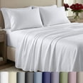 thumbnail image 1 of California Design Den King Sheets - 1000 Thread Count 100% Cotton Sateen - Soft & Thick with Deep Pockets - 4 Piece Sheet Set, Bright White, 1 of 9