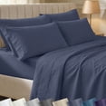 thumbnail image 1 of California Design Den King Sheets Set - 400 Thread Count 100% Cotton Sateen - Deep Pocket Bed Sheet Set- Indigo Dusty Blue, 1 of 11