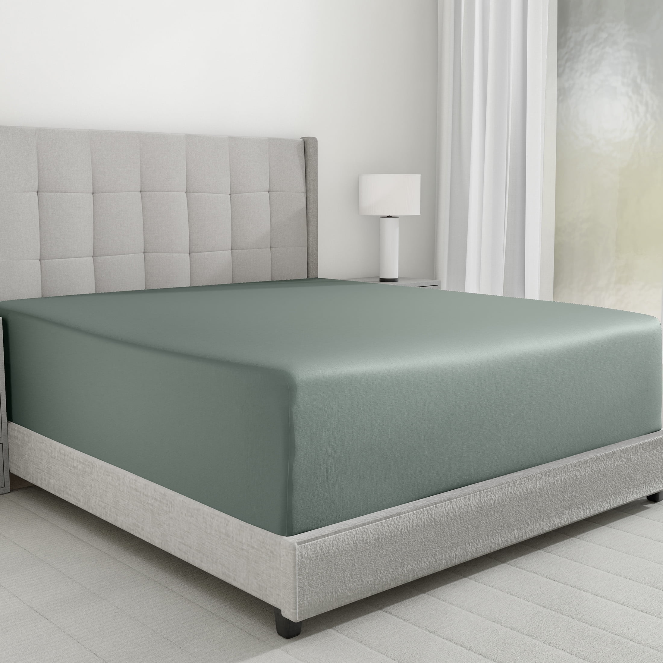 Sage Green Cotton Sateen Deep Pocket California King Fitted Sheet