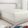 thumbnail image 1 of California Design Den King Size Fitted Sheet Only, Soft 400 Thread Count 100% Cotton Sateen, Deep Pocket, All-Around Elastic, Sidedicators - Ivory (Pale Tone), 1 of 10