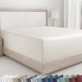 thumbnail image 1 of California Design Den King Size Fitted Sheet Only, Soft 400 Thread Count 100% Cotton Sateen, Deep Pocket, All-Around Elastic, Sidedicators - Ivory (Pale Tone), 1 of 10