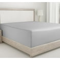 thumbnail image 1 of California Design Den King Size Fitted Sheet Only, Soft 400 Thread Count 100% Cotton Sateen, Deep Pocket, All-Around Elastic, Side Indicators - Light Grey, 1 of 11