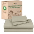 thumbnail image 1 of California Design Den King Size Sheets, 100% Organic Cotton Percale Sheet Sets, Deep Pockets - Warm Taupe, 1 of 10