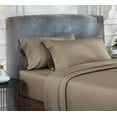 thumbnail image 1 of California Design Den King Striped Sheets Set - 400 Thread Count 100% Cotton Sheets, Sateen, Deep Pocket Bed Sheets King, Breathable 4-Piece Adult/Teen Bed Sheet Set - Beige, 1 of 10