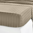 thumbnail image 1 of California Design Den Luxury Hotel Stripe 500 Thread Count Twin Fitted Sheet Only, Soft 100% Cotton Cooling Sateen, Snug Fit Deep Pocket Bottom Sheet (Khaki - Stripe), 1 of 9