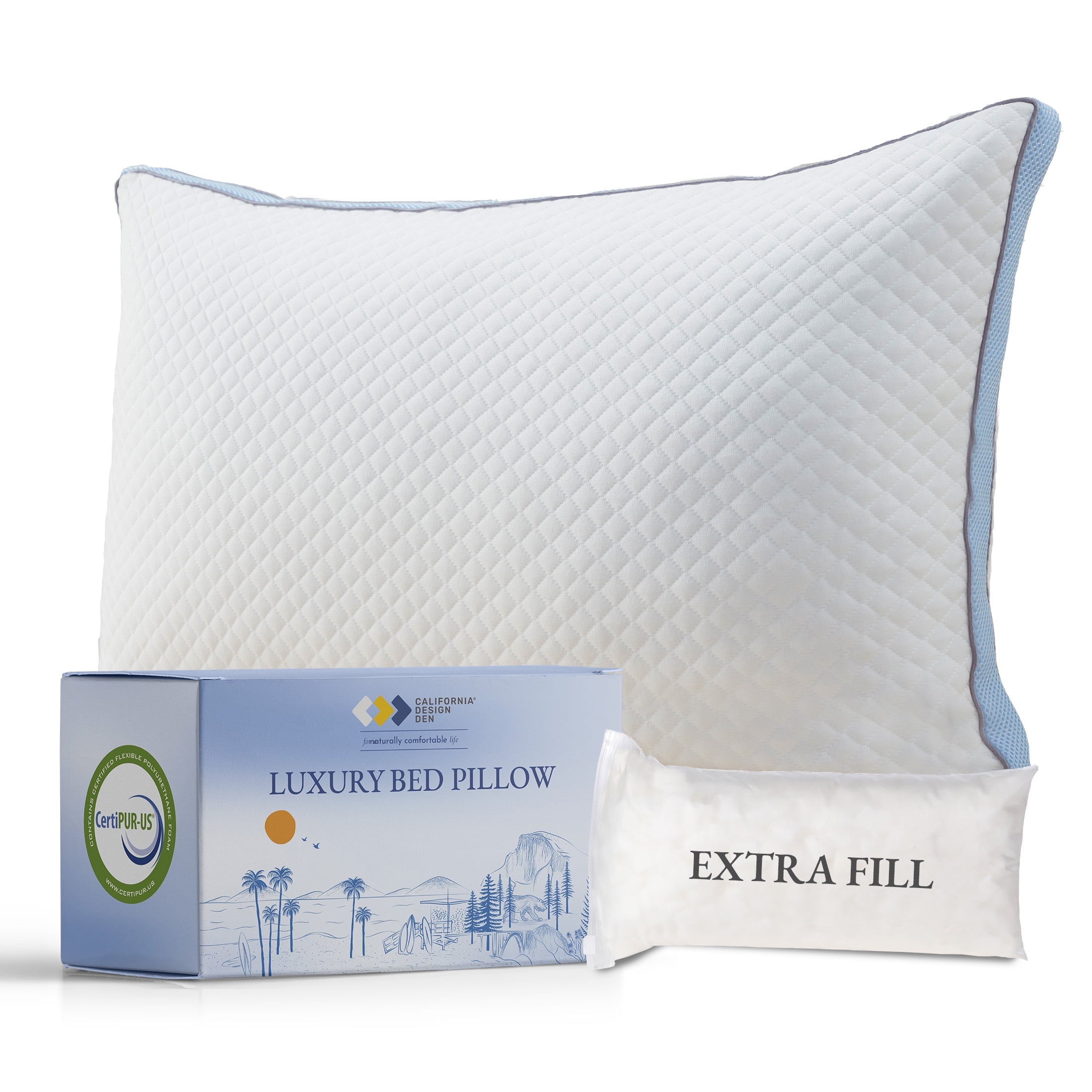 Allswell AquaCool Memory Foam Pillow, Standard Queen (16” x 25” x 5.5”) 