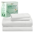 thumbnail image 1 of California Design Den Luxury Soft 600 Thread Count 100% Cotton Sheets Set, Ticking Stripe Pattern, Twin, 1 of 8
