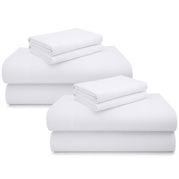 California Design Den Pack of 2 Queen Sheets Deep Pocket Set - 600 Thread Count 100% Cotton Queen Sheet Sets, Soft Sateen - White