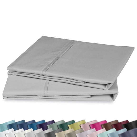 California Design Den Pillow Cases King - 400 Thread Count, 100% Cotton Sateen, Set of 2 Pillow Covers, Breathable, Soft, Designed for King Pillows - Light Grey