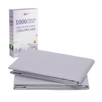 California Design Den Pillow Cases Queen Size Set of 2 - 1000 Thread Count, 100% Cotton Sateen Pillowcases, Fits Standard & Queen Pillows - Lavender Grey