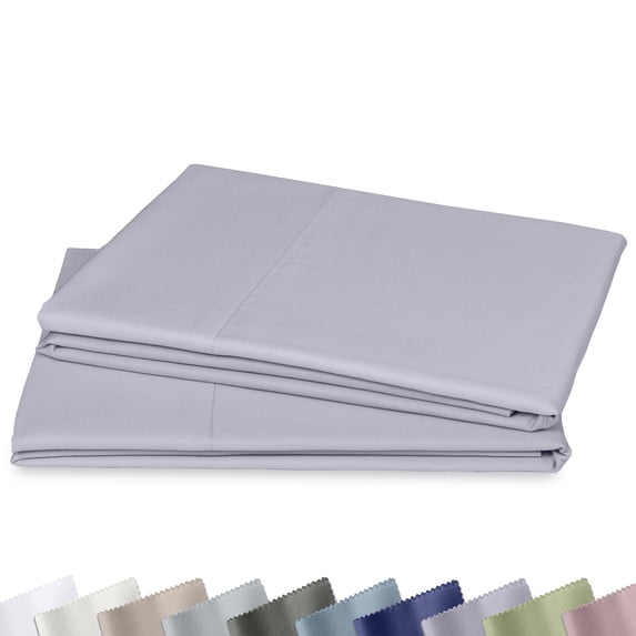California Design Den Pillow Cases Queen Size Set of 2 - 1000 Thread Count, 100% Cotton Sateen Pillowcases, Fits Standard & Queen Pillows - Lavender Grey
