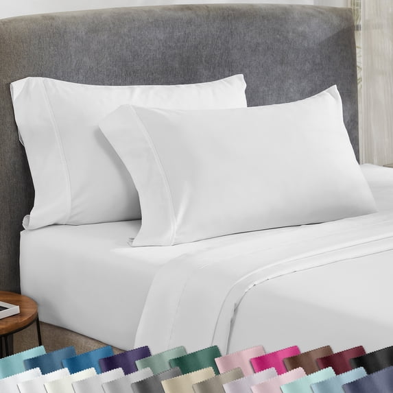 California Design Den Pillowcases Standard - 400 Thread Count, 100% Cotton Sateen, Set of 2 Pillow Covers, Breathable, Soft, Designed for Queen and Standard Pillows - Antique White