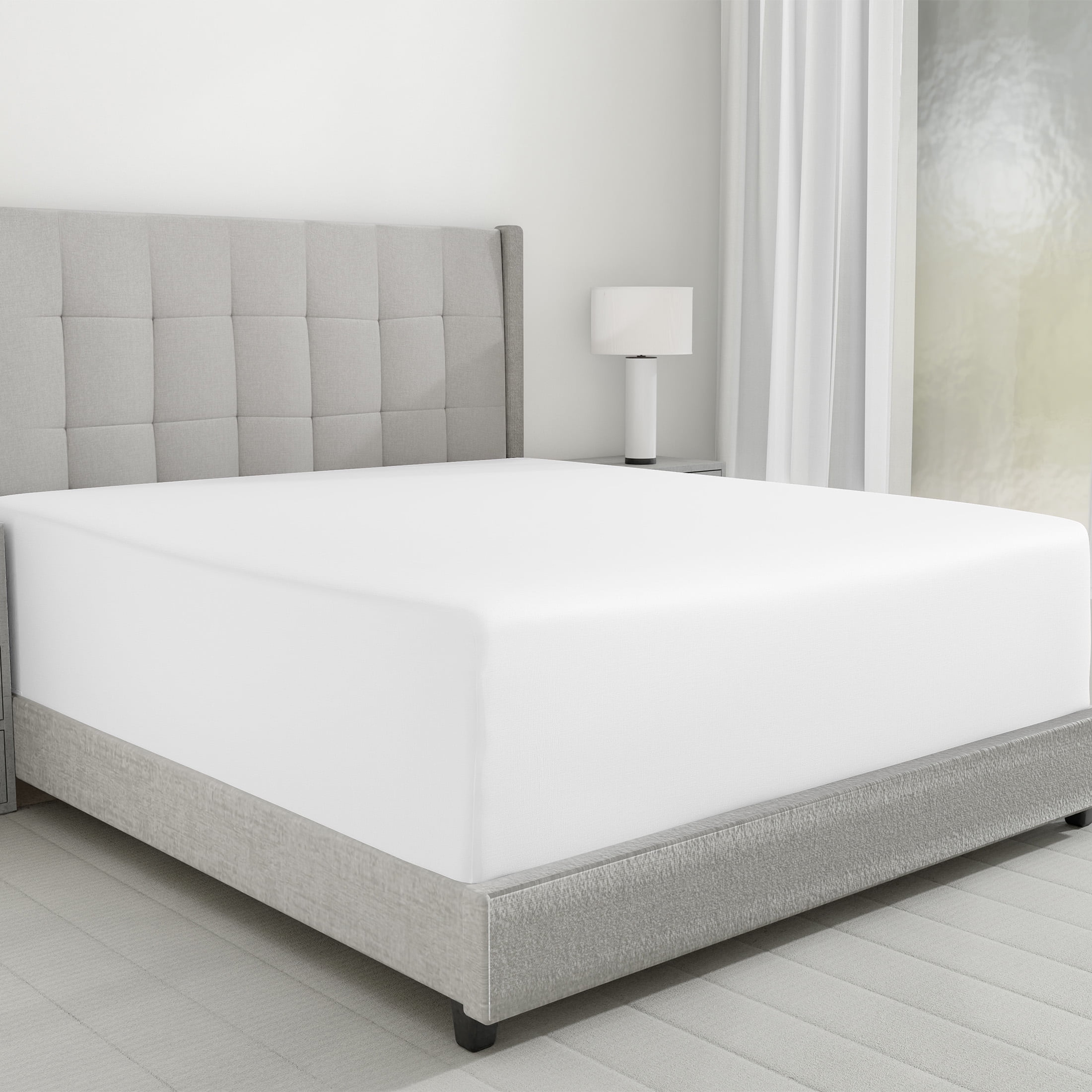 Bright White Queen Cotton Deep Pocket Fitted Sheet