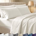 thumbnail image 1 of California Design Den Queen Sheets Set - 400 Thread Count 100% Cotton Sateen - Deep Pocket Breathable Bed Sheet Set - Ivory (Pale Tone), 1 of 9