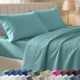 thumbnail image 1 of California Design Den Queen Bed Sheet Set - 400 Thread Count 100% Cotton Sheets, Soft Sateen, Durable Bedding with Deep Pockets - Teal, 1 of 10